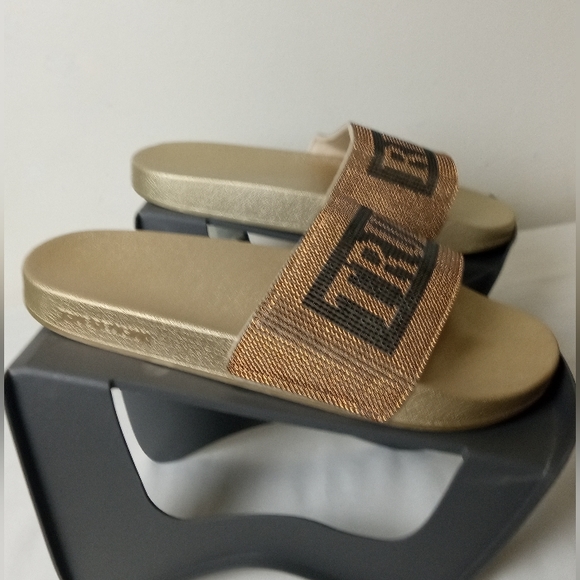 True Religion Gold And Black Blinging Jasmin Slides US 9 - Picture 7 of 16
